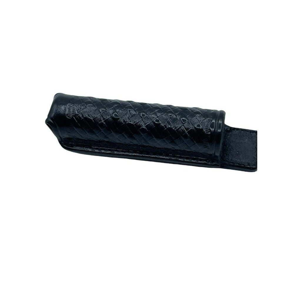 Don Hume Leather Police Flashlight Holder Black Basket Weave